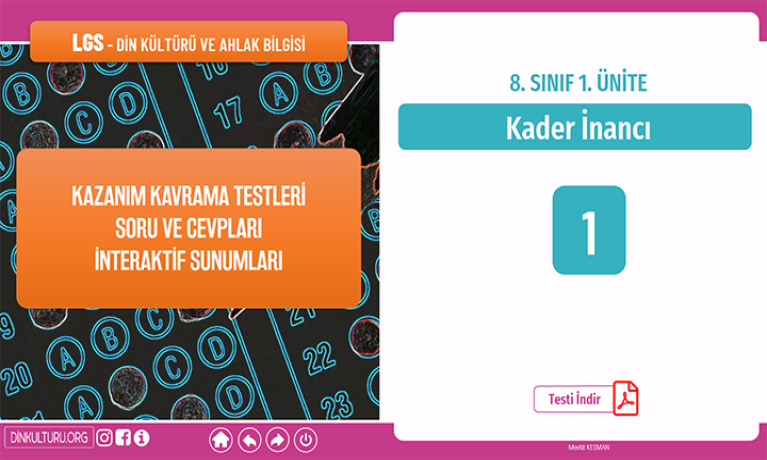 Kader İnancı - 8. Sınıf LGS Soru Çözüm (Slayt ve Video)