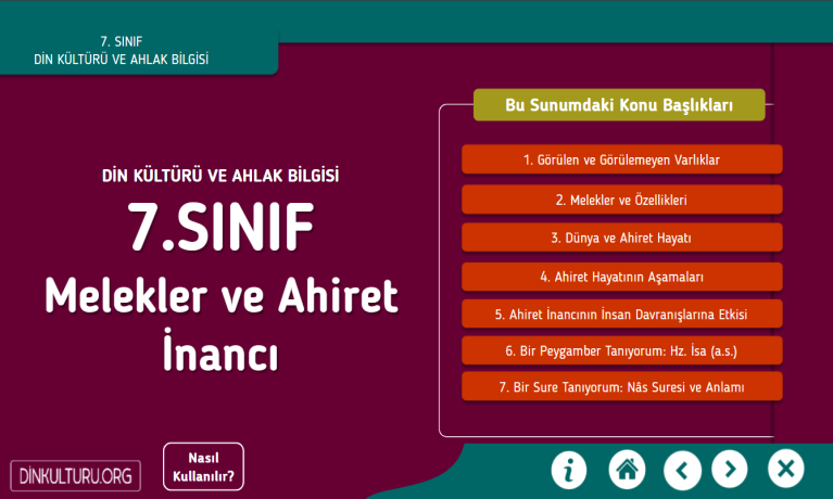 Melek ve Ahiret İnancı - 7.Sınıf 1. Ünite (Slayt)